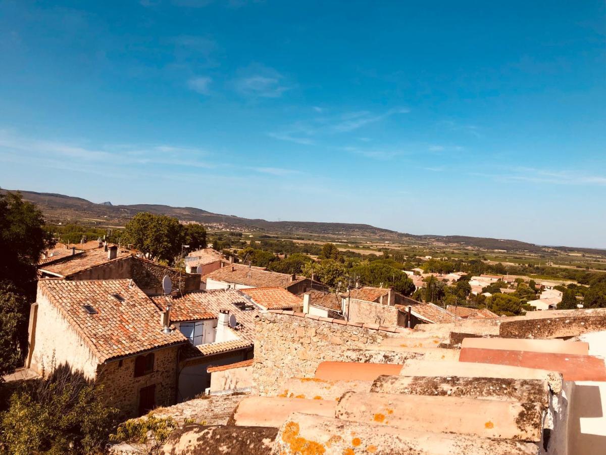 Appartement Au Dernier Etage Avec Terrasse Et Belle Vue Sur Nature Environnante Roujan Bagian luar foto